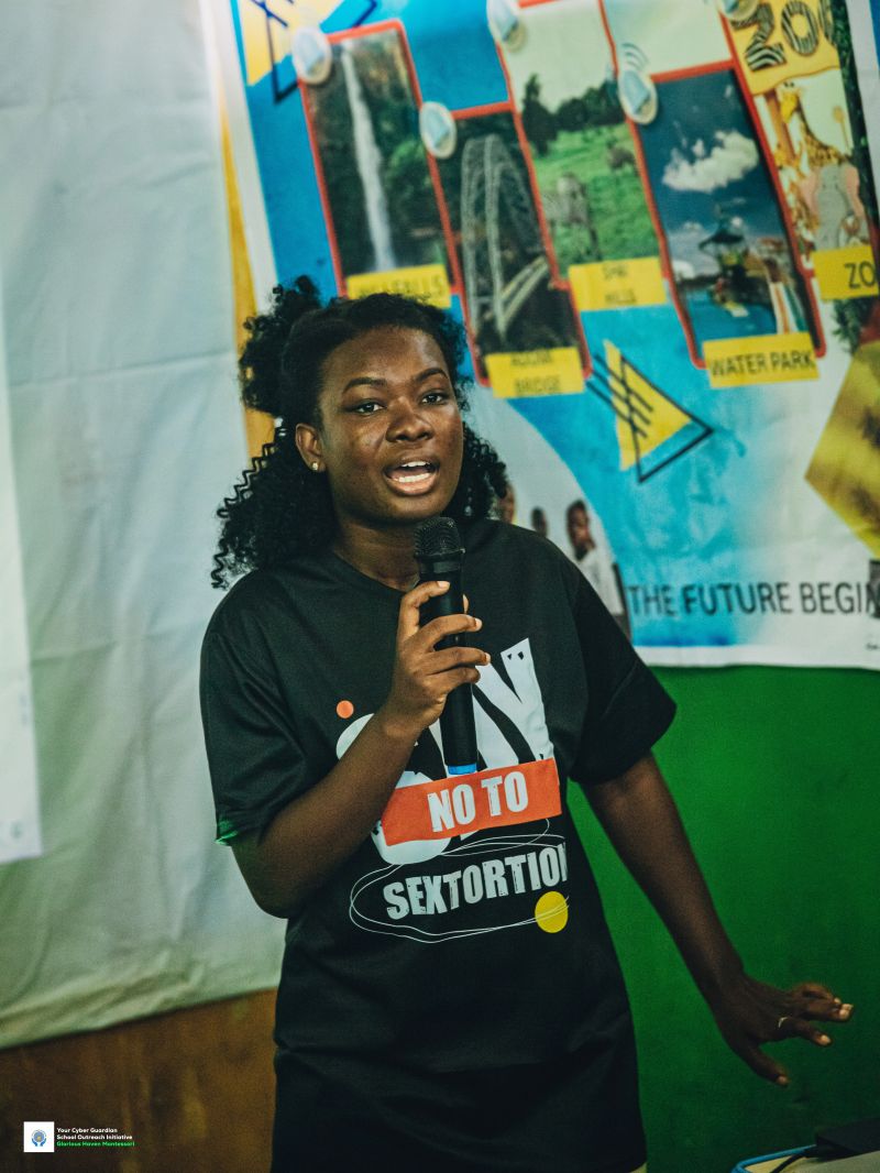 Martha speaking at the Your Cyber Guardian school outreach