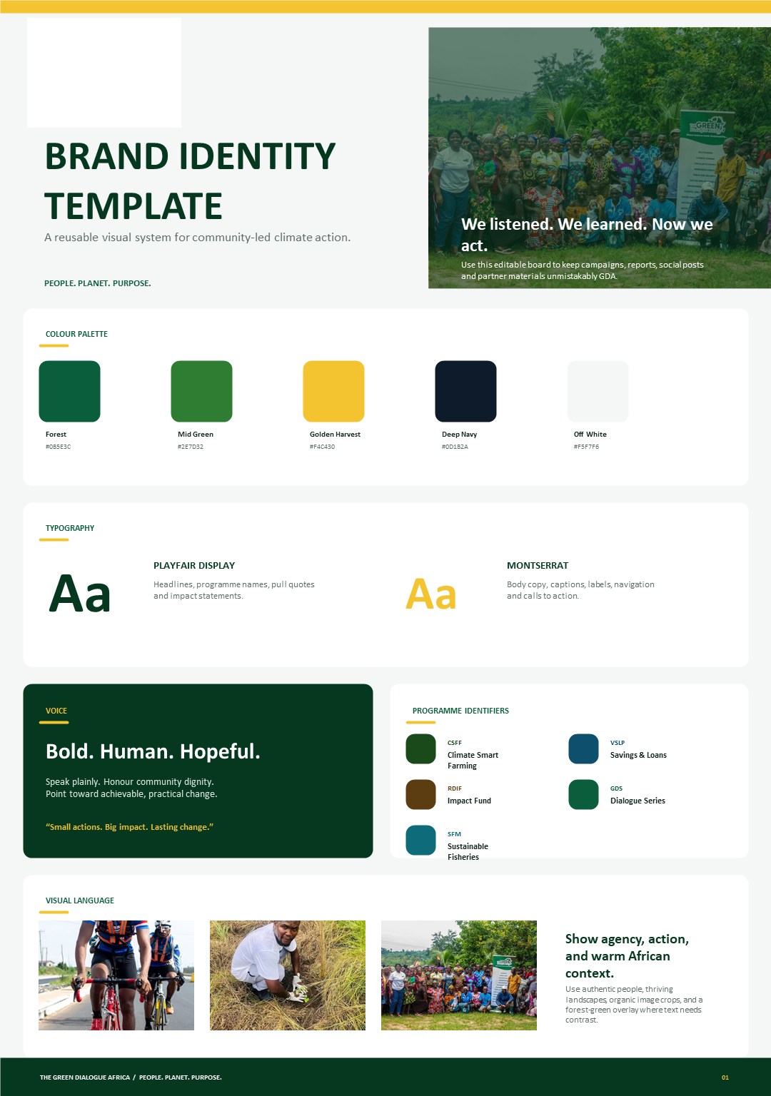 The Green Dialogue Africa brand identity template